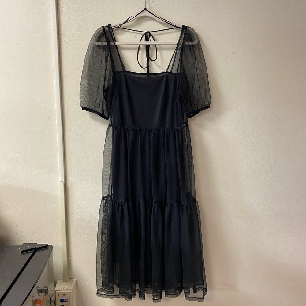 Black layered tulle dress